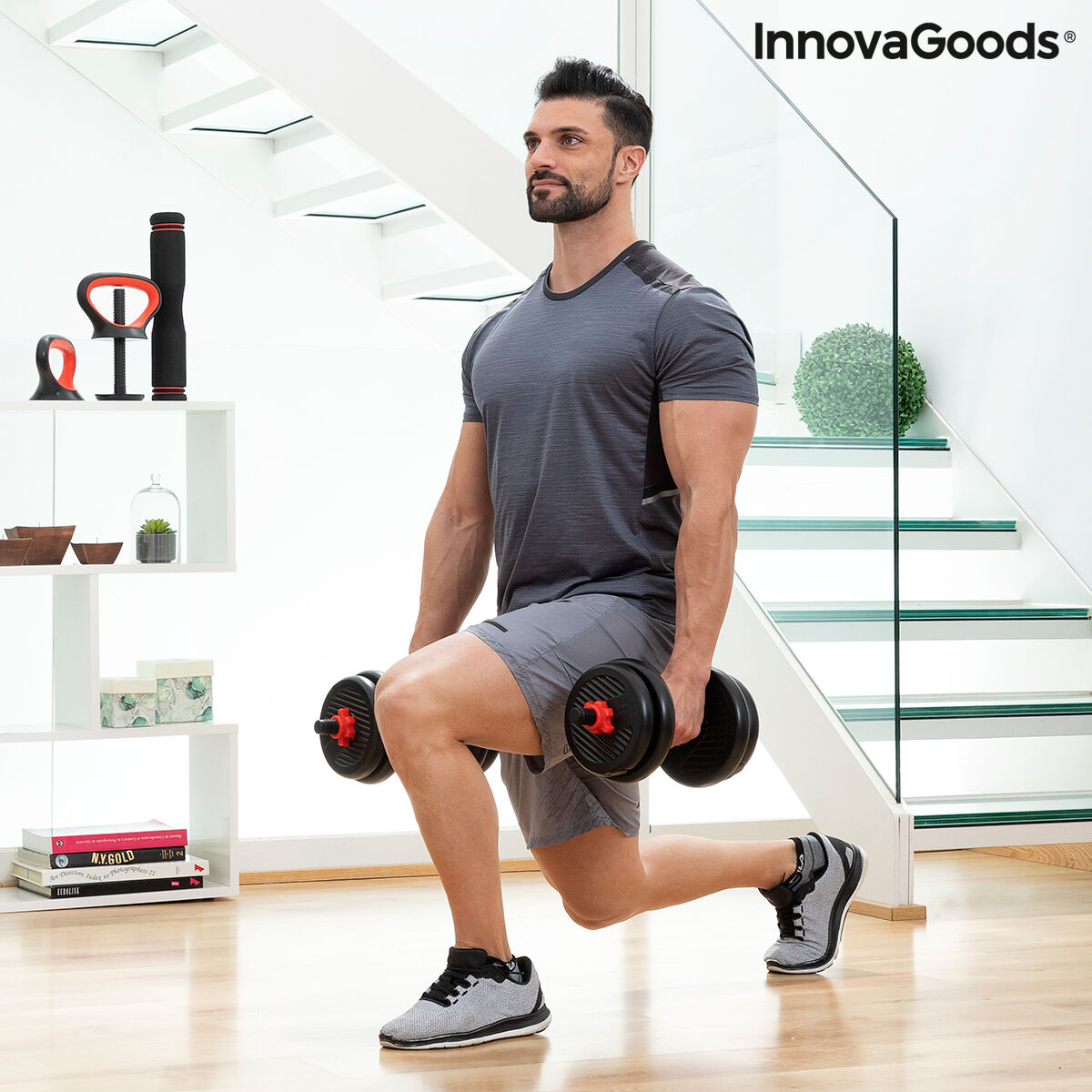 6-in-1 Set of Adjustable Weights with Exercise Guide Sixfit InnovaGoods Iron (Refurbished B)