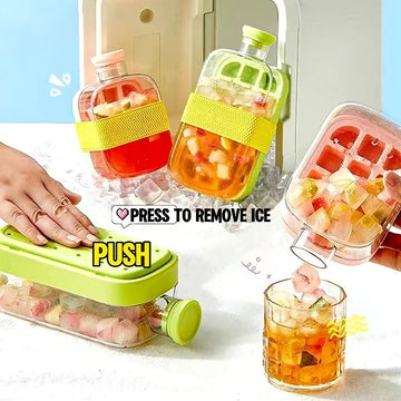 One-Click Molding Cooling Cup,Instant Ice Maker,Zero-Contact Design,Straw Included,Curling Mold,Portable & Stylish Chilled Drink