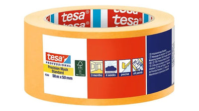 Tesa Professional 4344 50M Tape Pintor Multiusos Apto Uso Indoor Adecuado Uso Exteriores Paper Orange — image 1