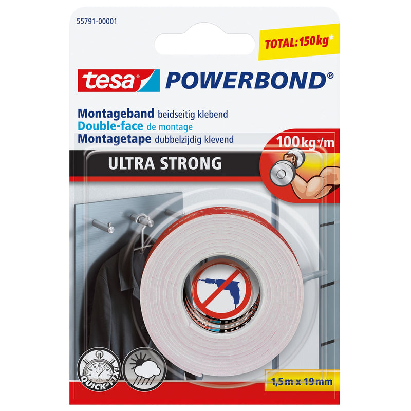 Tesa 55791-00001 Tape Powerbond Ultra Strong 1,5M 19MM