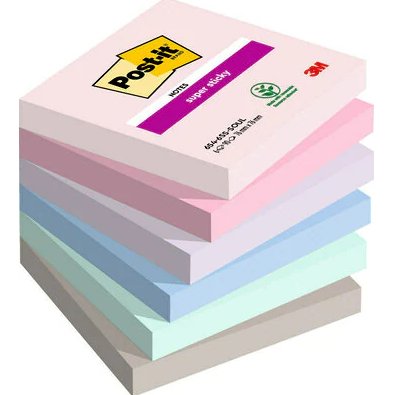Post-it Super Sticky Pack 6 Blocs 90 Notas Adhesivas Reposicionables - Forma Cuadrada - 76X76MM - Colours Surt — image 1