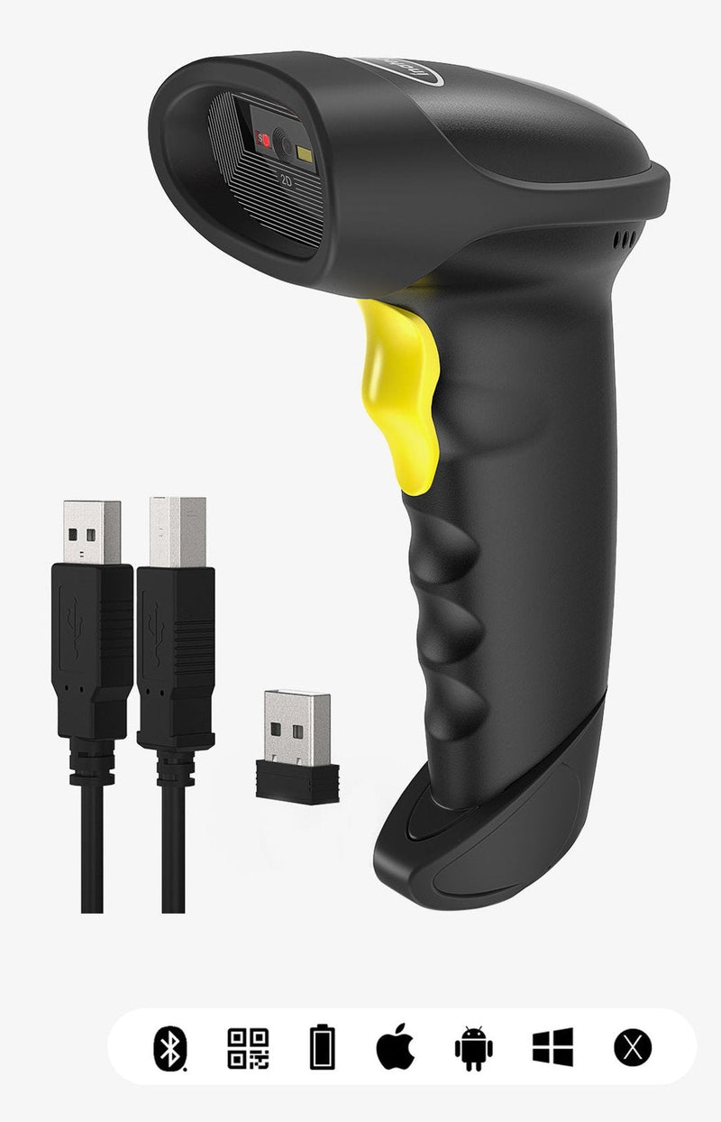 Inateck BCST-50 Reader Codes Barcodes Laptop 1D/2D Black Yellow