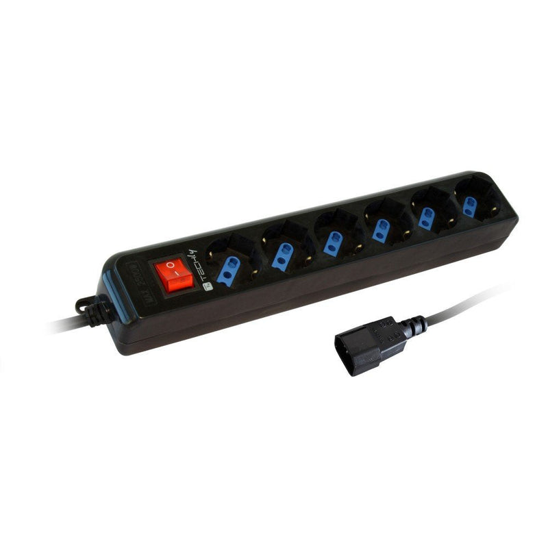 Techly Power Strip 300415 UPS Power Strip With 6 Sockets 1.5M Black