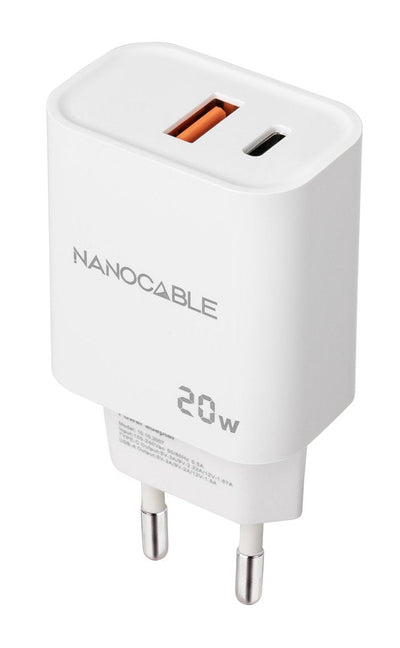 Charger USB-C/Pd + USB-A/Qc 20W White — image 1