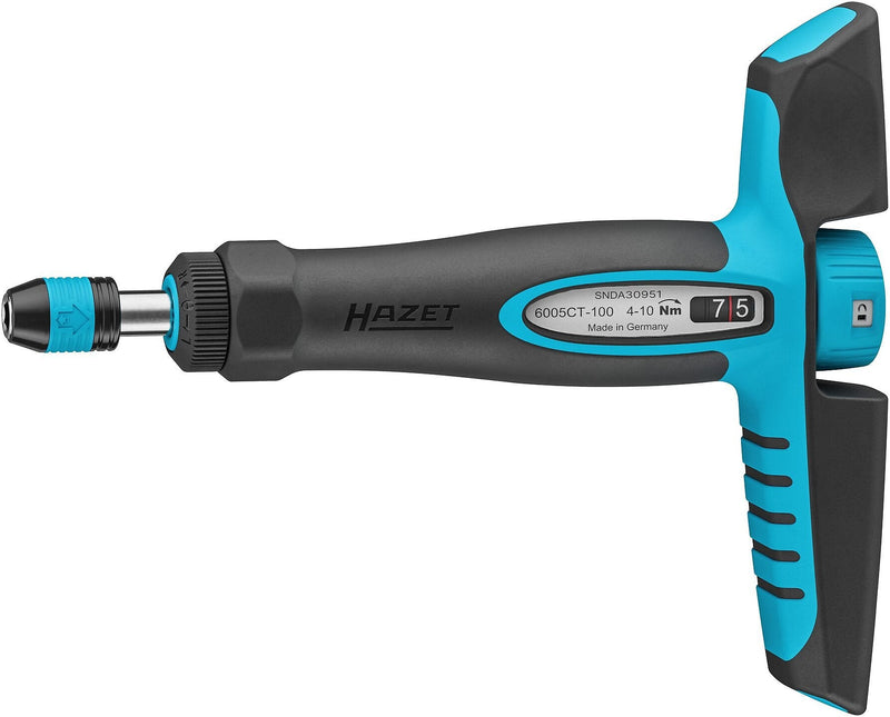 Hazet Screwdriver Dinamométrico 6005CT-100 Black/Blue 4 - 10 Nm Nm, Portapuntas 1/4, Handle T 6005CT-100