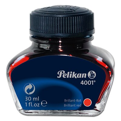 Pelikan Ink 4001 78 Red Glossy Replacement For Pen 30ML