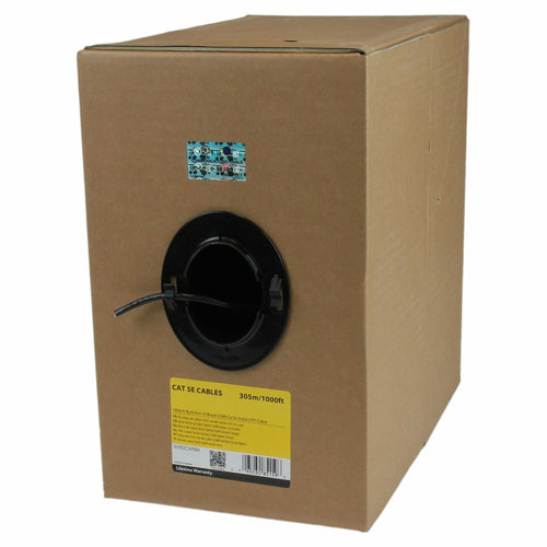StarTech.com 1000 Ft Bulk Roll Of Black Cmr CAT.5E Solid UTP Riser Cable CAT.5E Riser Cable CAT.5E Cmr Etherne — image 1