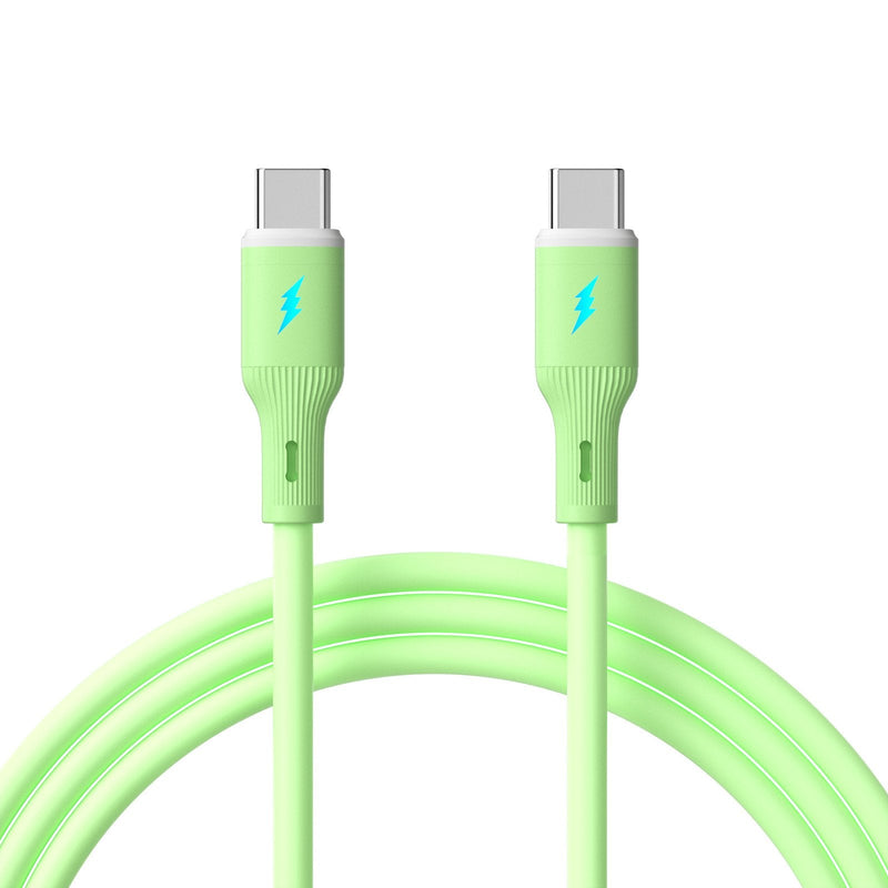 Akyga USB Cable AK-USB-69 USB Type-c M USB Type-c M Ver. 2.0 60W 1M Green Silicone