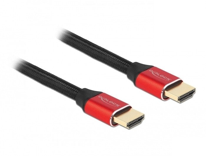 Delock HDMI Cable Ultra High Speed 48Gbps 8K 60 HZ Red 3M Zertifiziert