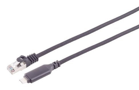 S-impuls USB-C LAN Cable Adapter 1G, RJ45, Alu, Black 5M — image 1
