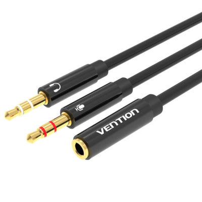 Vention Cable Stereo Bbtby 2X Jack 3.5 Male Jack 3.5 Female 30CM Black — image 1