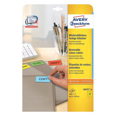 Avery Zweckform Labels L6035-20 Yellow 63,5 X 33,9MM — image 1