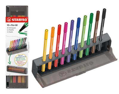 Stabilo Pen 68 Set Of Desk With 10 Markers Punta Fibre - Trazo 1MM Aprox. - Ink With Base Water - — image 1