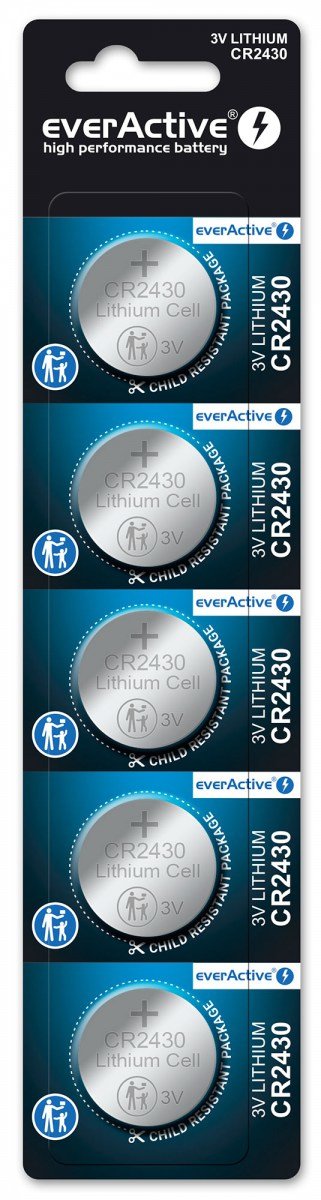 Everactive Batteries Litio CR2430 Blister 5 Units CR24305BL