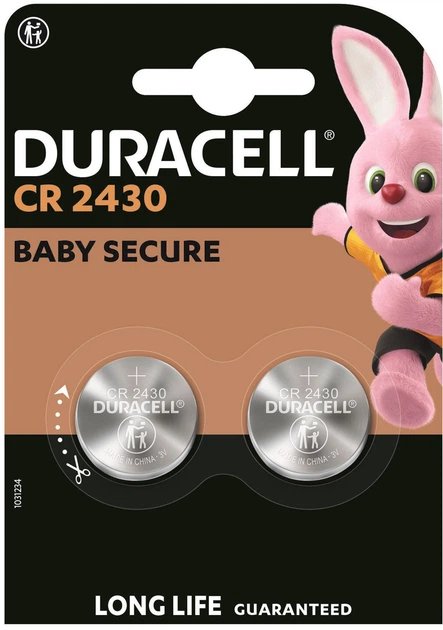 Duracell Battery Button CR2430, 3V Blister 2 And