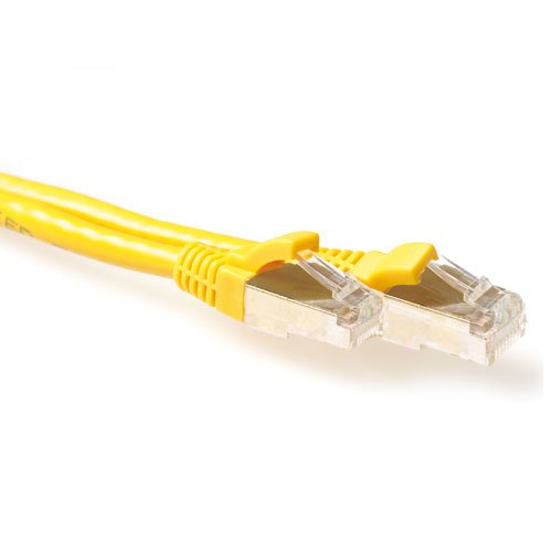 Yellow 15 Meter Lszh SFTP CAT.6A Patch Cable Snagless With RJ45 Connectors