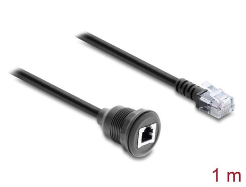 Delock Cable RJ12 Connector Male a RJ12 Connector Female Assembly 1M Black — image 1