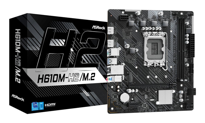 Asrock Motherboard H610 Intel H610 Lga 1700 microATX H610M-H2/M.2 DDR4 M.2 PCIE