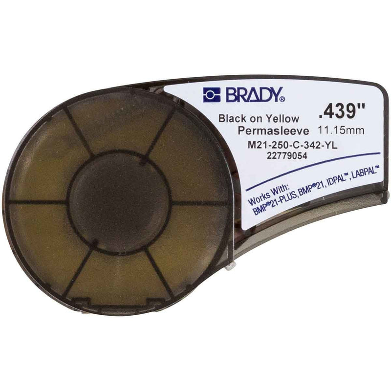 Brady M21-250-C-342-YL Tape Labels Genuine Termocontractiles Permasleeve - Texto Black Sobre Fondo Yellow -