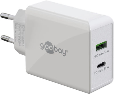 Goobay 61674 Fast Charger Dual USB-C Pd (30W), White — image 1