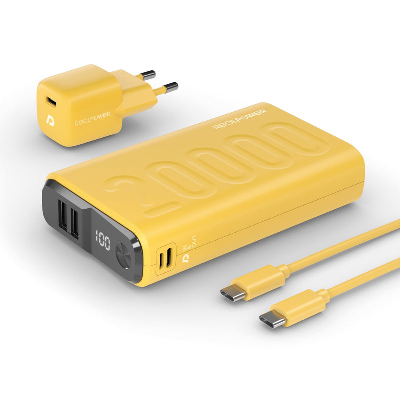 Realpower Powerbank PB-20000 Power Pack Yellow