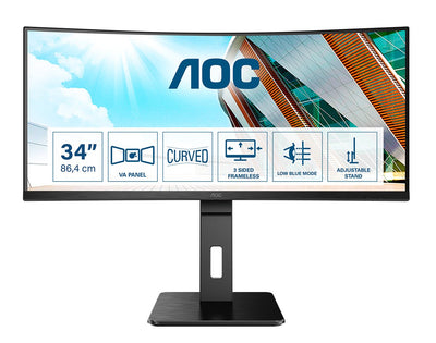 AOC Monitor Professional Curved CU34P2A 34'/ Wqhd/ Multimedia/ Black — image 1