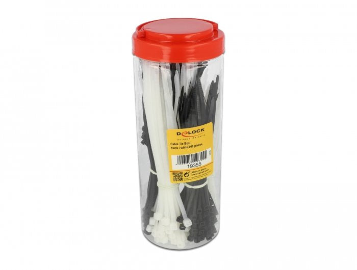 Delock Box Surtida Cable Ties Cables 600 Pieces Black / White