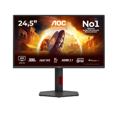 AOC Monitor G4 Q25G4SR 24.5 2560 X 1440 Pixels Quad HD LED Black Red — image 1