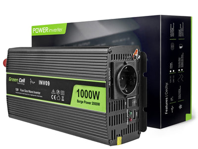Green Cell Inversor Voltaje Automóvil ® 12V a 230V, 1000W / 2000W Onda Sinusoidal Complete — image 1