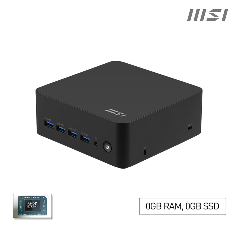 MSI Barebone Cubi Z Ai 8M-006BEU Black AMD Ryzen 7 8845HS / 1x USB 2.0, 5x USB 3,.0, 2X USB4 / Without Sistema
