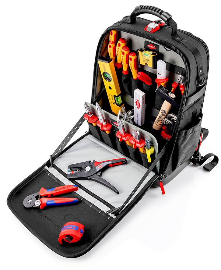 Knipex Backpack Tools Modular X18 Electric, Black Surtido 22 Pieces 00 21 50 And