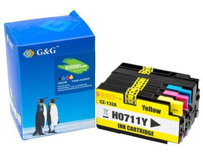 G&g Ink Cartridge HP 711 N 4ER-SET: 1X Bk, 1X C, 1X M, 1X And — image 1