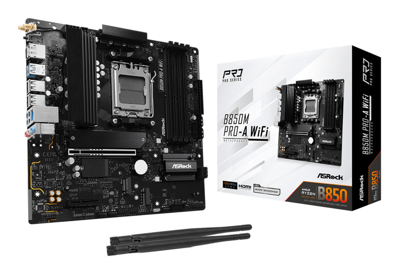 Asrock Motherboard B850M Pro-a Wi-Fi AMD B850 Socket AM5 microATX