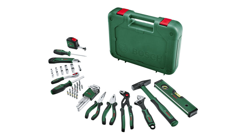 Bosch Diy & Garden Advanced Hand Tool S, 52 Pieces Set Of Tools Green With Case Tools 1600A02BY7