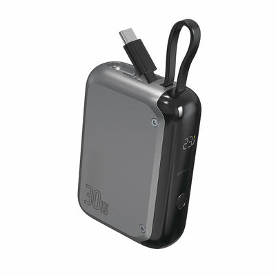 4SMARTS Powerbank Pocket 10000MAH 30W Z Wbudowanym Kablem USB-C Space Grey — image 1