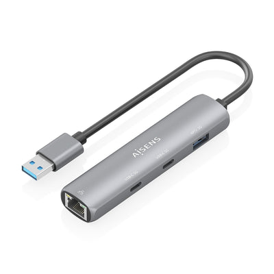 Aisens USB 3.0 Dock USB-A a Ethernet Gigabit + Hub 2x USB-C + 1x USB-A, Grey 15CM — image 1