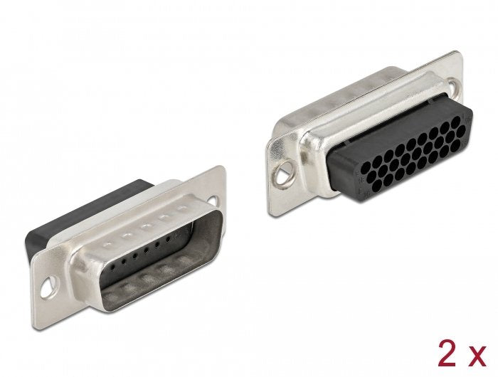 Delock Plug Crimpado D-sub HD 26 Clavijas, Metal 2 Pieces