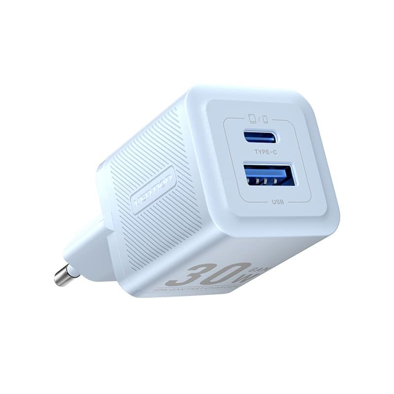 Vention Charger GaN Wall FEQL0-EU 1x USB Type-c 1x USB 30W
