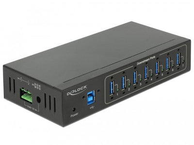 Delock External Industry Hub 7 X USB 3.0 Type a, USB Hub Black, With Protection Esd 15 Kv 63311 — image 1