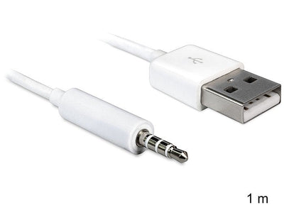 Delock 83182 USB Cable 2.0 - Jack 3.5M/M 1.00M White — image 1