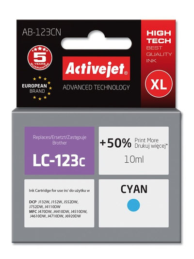 Activejet Ink AB-123CN (reemplazo Brother LC123C / 121C - Supreme - 10ML - Cyan — image 1