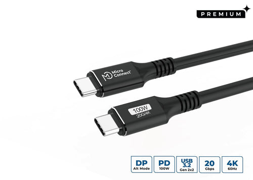 Microconnect Cable USB3.2CC2 USB 3.2 Gen 2 (3.1 Gen 2) 2M USB C Black — image 1