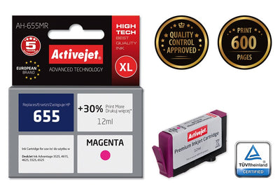 Activejet Ink Ah-655MR (reemplazo HP 655 CZ111AE - Premium - 12ML - Magenta — image 1