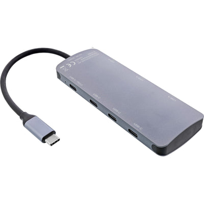Inline Hub ® USB 3.2 GEN.2 Hub, 4x USB-C + 3x Usb-a, Pd 100W, Aluminium, Grey — image 1