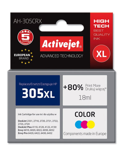 Activejet Ink Ah-30CRX (reemplazo HP 305XL 3YM63AE - Premium - 18ML - Colour — image 1