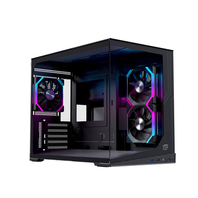 Einarex PC Case Micro-atx Semitorre SM300 RGB C-templado Black EXCS-SM-300R-B — image 1