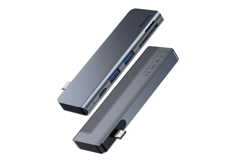 Baseus Adapter Hub Multifuncional Harmonica 5 1 (usb-c, USB 3.0, TF / Sd), Grey