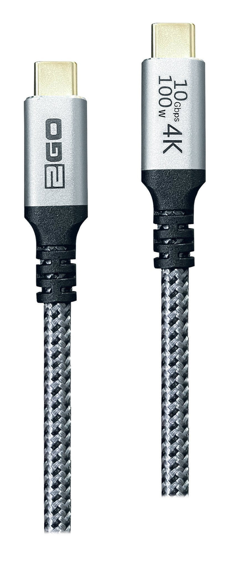 2GO 797512 USB Cable 1,2M USB 3.2 Gen 2 (3.1 Gen 2) USB C Black Silver