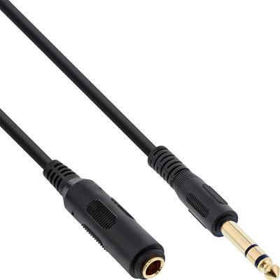 Inline Cable Extensión Headphones 6,3MM Stereo Male a Female Black 1M — image 1