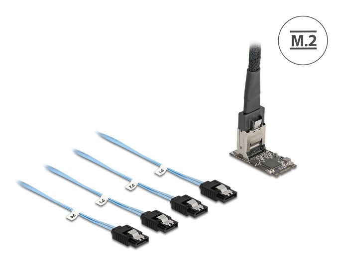Delock M.2 2242 Key B + M Controlador a 4 X SATA With 1M Cable